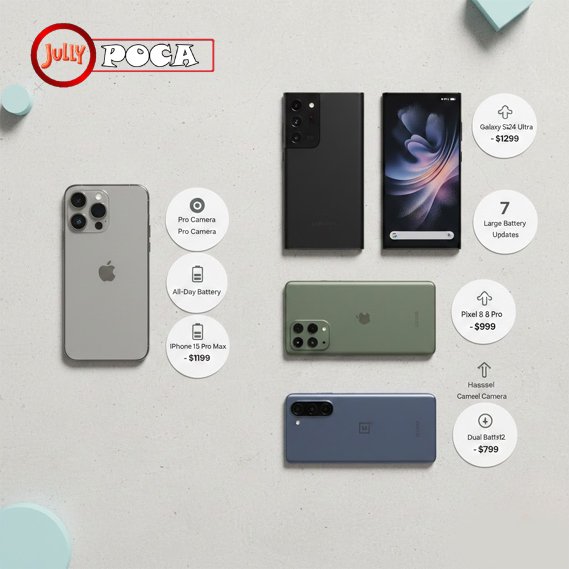 Visual comparison of iPhone and Android devices highlighting different price and feature priorities.