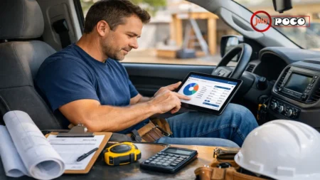 5 Best Estimating Software for Solo Contractors in 2026 Solo contractor using estimating software on a tablet at a jobsite in 2026