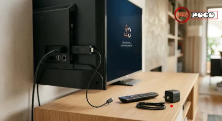Why Does My Firestick Keep Restarting? 5 Easy Fixes Amazon Fire TV Stick connected to a TV with remote, power adapter, HDMI extender, and troubleshooting restart symbol